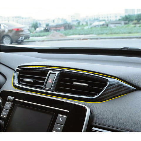 Carbon Fiber Texture Dash Center AC Vent Outlet Cover For Honda CR-V 2017-2022