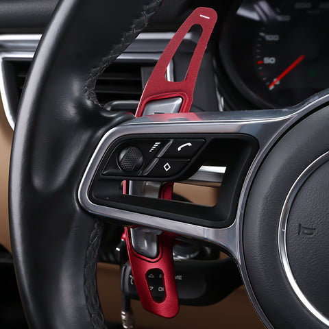 Red Aluminum Paddle Shifter Extension For Porsche Panamera Macan Cayenne 718 918
