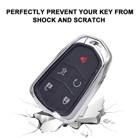 TPU Key Fob Cover w/Keychain For Cadillac ATS CT6 XT5 CTS XTS Escalade #HYQ2AB