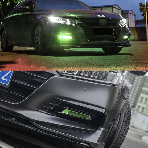 Xotic Tech Self Adhesive Front Fog Light DRL Tint Vinyl Film, Precut Fog Lamp Light Transmission Stickers Overlay Decal Exterior Decoration Compatible with Honda Accord 10th 2018 2019 2020