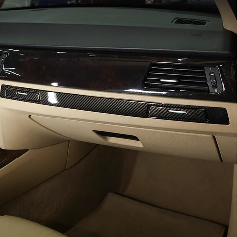 Real Carbon Fiber Copilot Cup Holder Strip Trim For BMW 3 Series E90 E92 E91 E93 2005-12