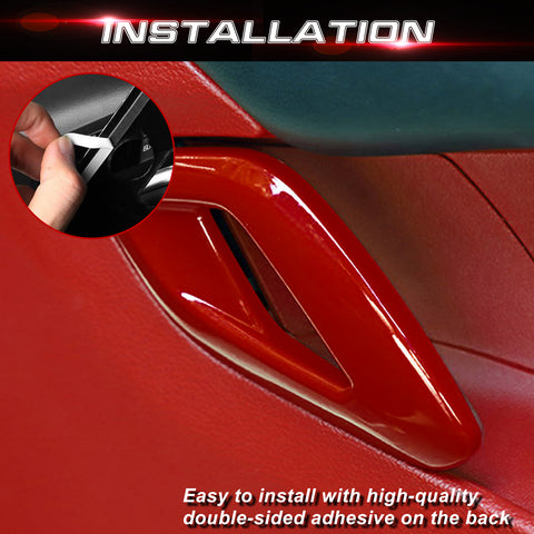 Car Interior Side Door Handle Decor Overlay Cover For Dodge Challenger 2015-up