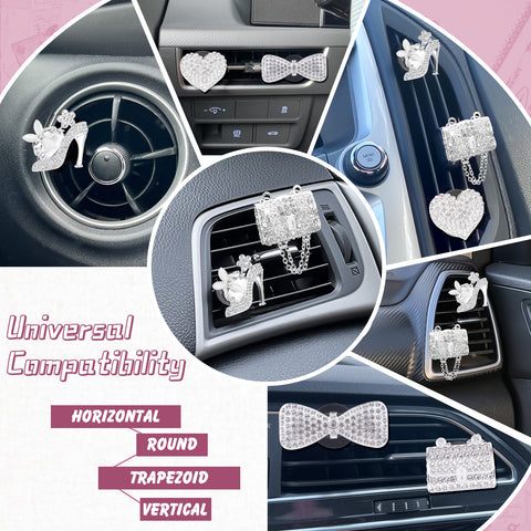 Crystal High Heel & Handbag Car Air Fresheners Diffuser Vent Clips Combo Kit