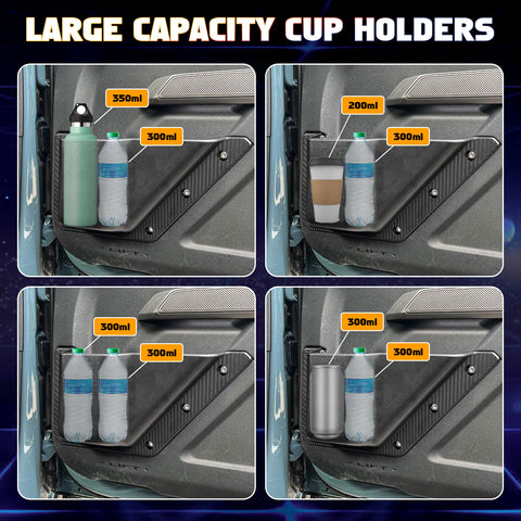 Front Door Storage Pockets, Side Door Organizer Box Insert Cup Holder Accessories Compatible with Ford Bronco 2021-2023 (Not Fit Bronco Sport) - 2PCS