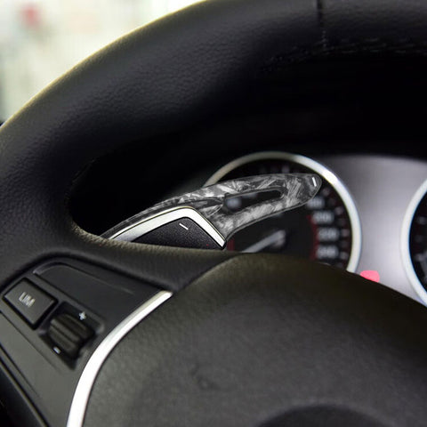 Black Forged Style Steering Wheel Paddle Shifter Extension Kit For BMW X1 X4 X5