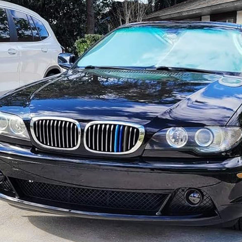 Tri-Colored Front Kidney Grille Strips Clip Cover For BMW 3 Series E46 2004-2006