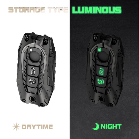 x xotic tech Mech Style Heavy Metal Key Fob Cover Compatible with Mercedes Benz C S E G Class GLC AMG EQS EQE SL S350 S400 S450 S500 C200 C260, Zinc Alloy Key Case Protector Shell Keychain