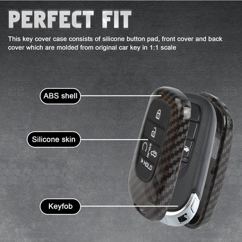 Carbon Style Shell+Silicone Cover Smart Key Fob Case Holder For Honda Civic Accord Pilot CR-V HR-V