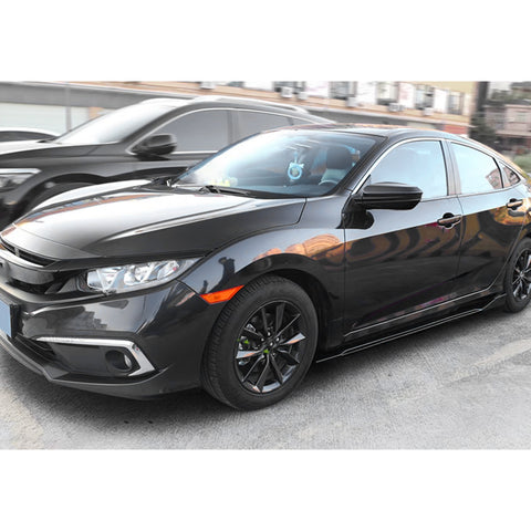 78.7 Inch/2M Car Lower Side Skirts Protect Rocker Panel Splitter Winglets Diffuser Bottom Line Extension Body Kit Universal Fit Most Vehicles (Carbon Fiber Pattern w/ Carbon Fiber Strip)