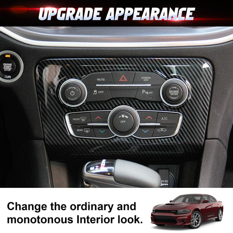 Carbon Look Air Conditioner Switch Panel Cover Trim for Dodge Charger 2015-25