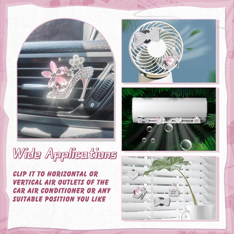 Crystal High Heel & Handbag Car Air Fresheners Diffuser Vent Clips Combo Kit