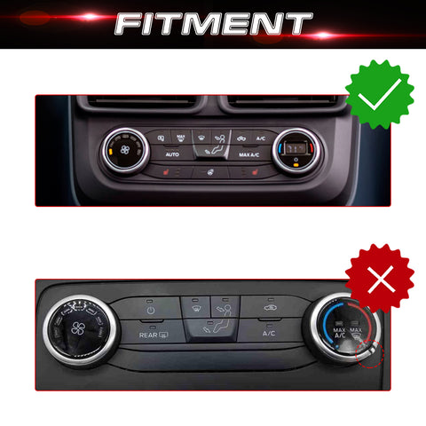 Air Conditioner Headlight Switch Knob, Headlight Volume Radio Control Knob Ring Cover, Compatible with Ford Maverick 2022 2023 (Aluminum Alloy, Red) -5PCS