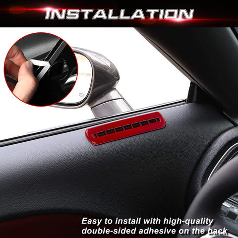 Door AC Outlet Vent Cover Trim Compatible with Dodge Challenger 2015-up Interior Accessories Decoration 2Pcs/Set