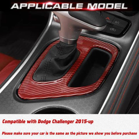 For Dodge Challenger 2015-up Car Interior Gear Shift Media Cover Frame ABS Trim