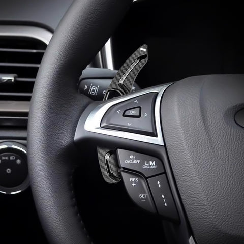 Carbon Fiber Black Paddle Shifter Extension For Ford Fusion Edge Lincoln MKX