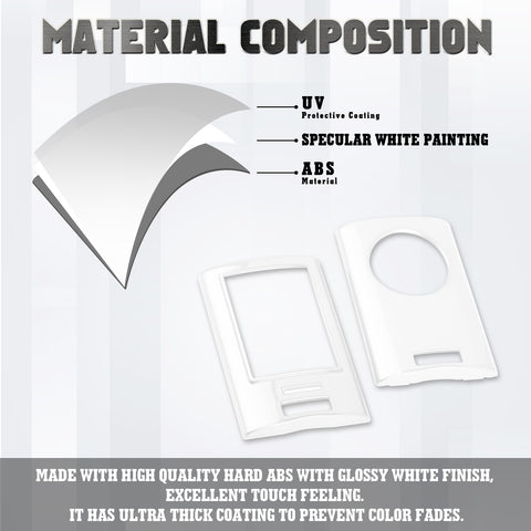 Xotic Tech Glossy ABS Key Fob Shell Cover, Compatible with Cadillac ATS CTS XTS DTS SRX Escalade Chevrolet C7 Corvette 4 5 6 Buttons Smart Keyless Entry Key OUC6000066 5923887 22756465