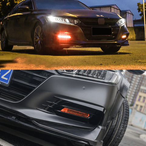 Xotic Tech Self Adhesive Front Fog Light DRL Tint Vinyl Film, Precut Fog Lamp Light Transmission Stickers Overlay Decal Exterior Decoration Compatible with Honda Accord 10th 2018 2019 2020