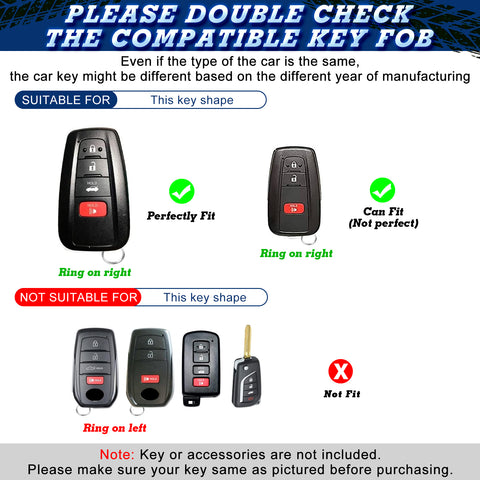 For RAV4 Camry Corolla Glossy Carbon Fiber Pattern Silicone Button Key Fob Skin