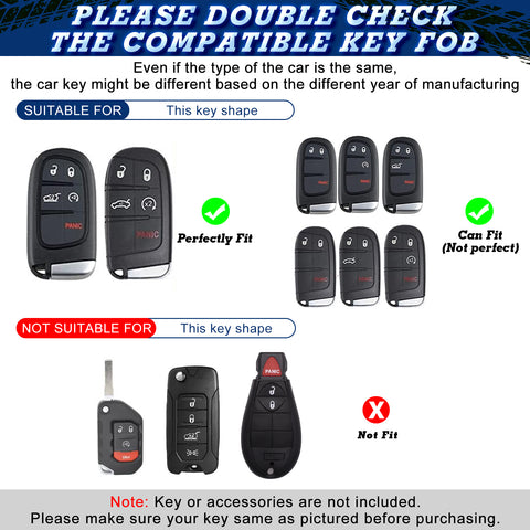 Glossy Carbon Fiber Style Remote Key Fob Shell+ Keychain For Jeep Grand Cherokee Compass