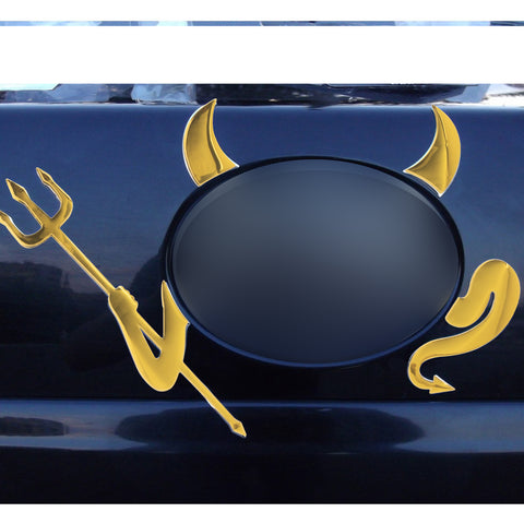 1pc x 3D Silver Chrome Devil Demon Sticker Decal Auto Car Emblem Decal Decoration