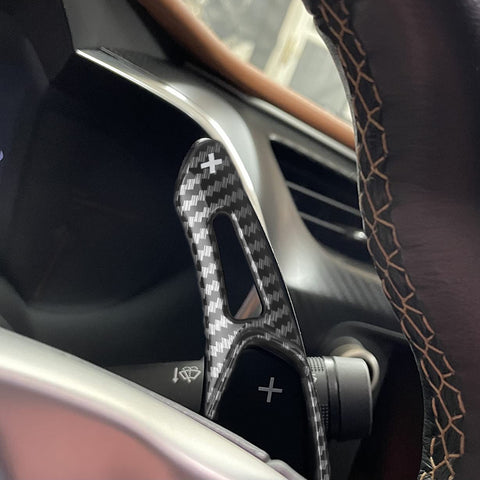 Carbon Fiber ABS Steering Wheel Paddle Shifter Extension For Chevy Camaro 2016+