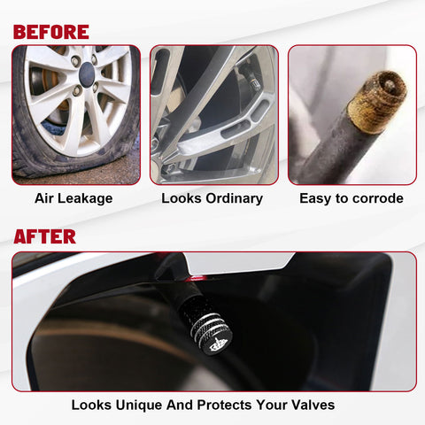 Xotic Tech Tire Valve Stem Caps 4 Pack Anodized Aluminum Tire Valve Cap Set, Corrosion Resistant Air Leakproof Universal Stem Covers for Cars Trucks Motorcycles SUVs and Bikes (Skull Middle Finger)