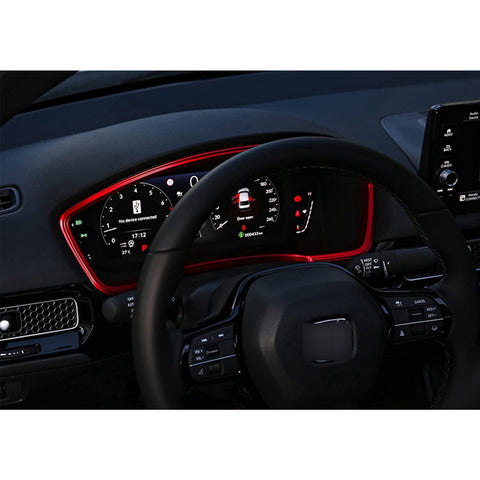 Sporty Red Steering Wheel Upper Bottom Handle Bowl Cover For Honda Civic 22-up