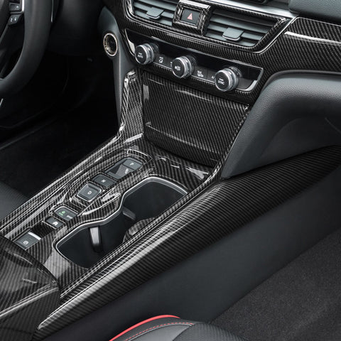 Carbon Fiber Style Center Air Vent Gear Shift Molding Trim For Accord 2018-21 22