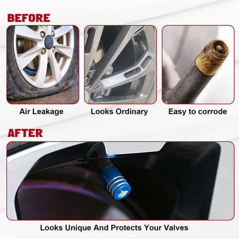 Xotic Tech Tire Valve Stem Caps 4 Pack Anodized Aluminum Tire Valve Cap Set, Corrosion Resistant Air Leakproof Universal Stem Covers for Cars Trucks Motorcycles SUVs and Bikes (Skull Middle Finger)