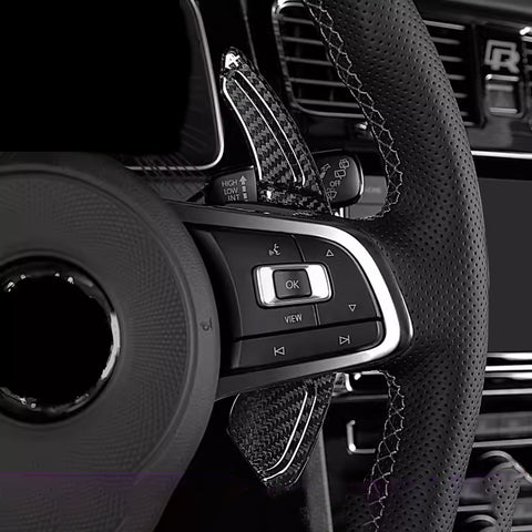 Carbon Fiber Pattern Steering Wheel Paddle Shifter Extension For VW Golf Beetle