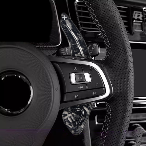 Black Forged Pattern Steering Wheel Paddle Shifter Extension For VW Golf Beetle