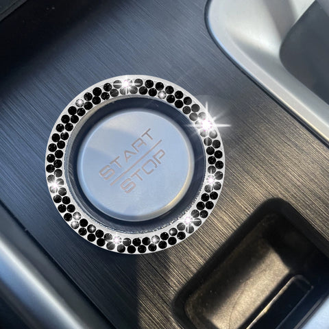 1/2 Packs Bling Diamond Car Engine Start Stop Button Surround Decor Ring Cover