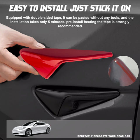 for Tesla Model 3 X S Autopilot Side Marker Turn Signal Cover Trim ABS, Turn Signal Indicator Side Marker Camera Cap Cover