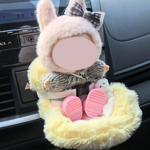 Cute Doll Mini Safety Seat Air Vent Clip Car Interior Decoration Accessories