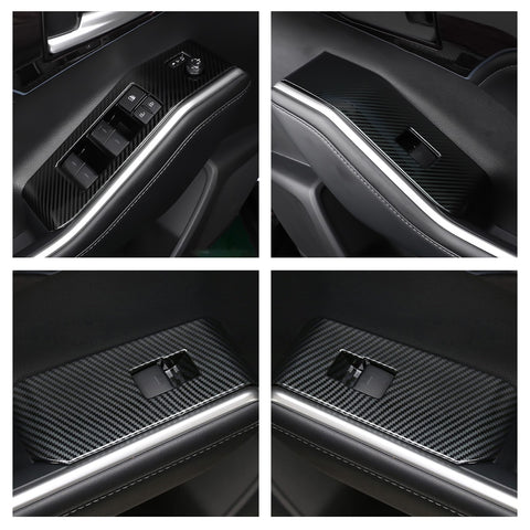 x xotic tech 4Pcs Automobile Door Window Control Panel Cover Door Lock Switch Trim Molding Accessories Compatible with Toyota Highlander 2020-up North American Version