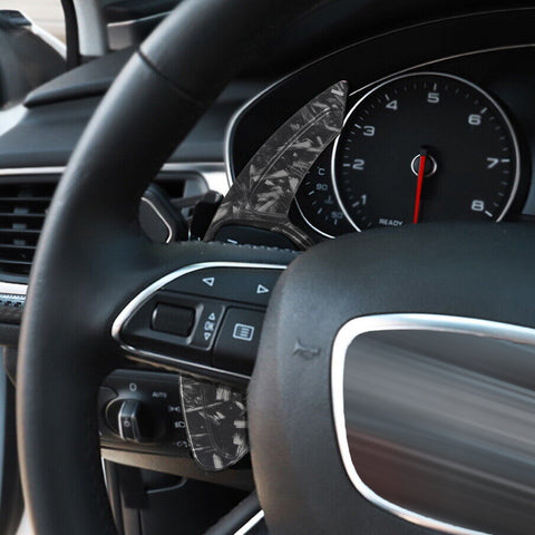 Black Forged Style Steering Wheel Paddle Shifter Extension For Audi A4 A5 A6 A7