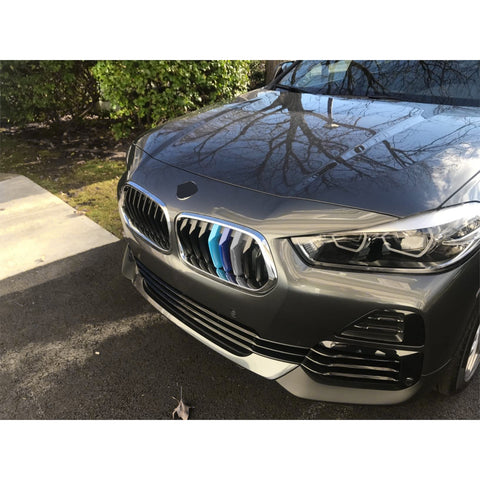 Tri-Colored Front Center Kidney Grille Strips Clip Cover For BMW X2 F39 2017-23