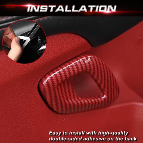 Car Interior Side Door Handle Decor Overlay Cover For Dodge Challenger 2015-up