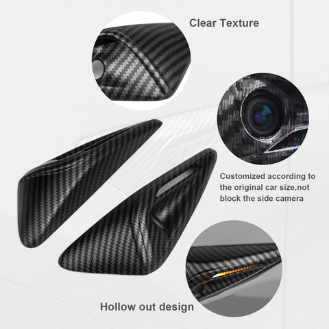 Turn Signal Side Camera Full Protection Cover HW4.0 Compatible with Tesla Model 3 2024/ Model Y 2023.7-2024, 2Pcs Side Marker Indicator Cap Decoration Accessories