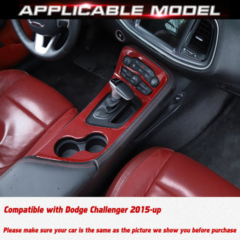 Car ABS Gear Shift Box Cover Frame Decor Overlay For Dodge Challenger 2015-up