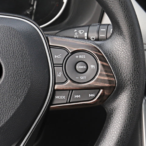 Wood Grain Steering Wheel w/ Bottom Piece Cover For Toyota RAV4 2019-2024