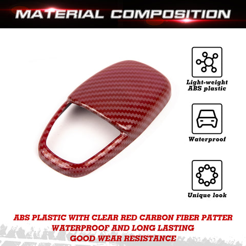 Gear Shift Knob Cover Trim Compatible with Dodge Challenger Charger 2015-up, Durango 2018-up Interior Accessories Decoration