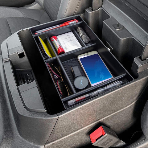 Center Console Organizer Tray Compatible with Chevy Silverado 1500 or GMC Sierra 1500 2019-2022, Chevy Silverado or GMC Sierra 2500/3500HD 2020-2023 (Full Console w/Bucket Seats ONLY)