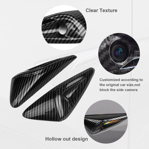 Turn Signal Side Camera Full Protection Cover HW4.0 Compatible with Tesla Model 3 2024/ Model Y 2023.7-2024, 2Pcs Side Marker Indicator Cap Decoration Accessories