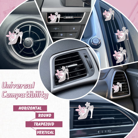 Bling Car Air Fresheners Rhinestone Diffuser Vent Clips Decor Universal Fit