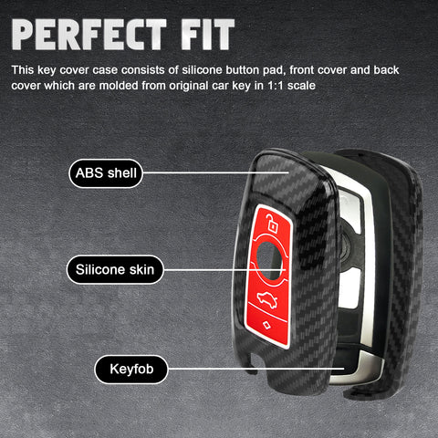 Silicone Button Cover Key Fob Holder Shell w/Key Ring For BMW 1 3 4 5 6 7 Series