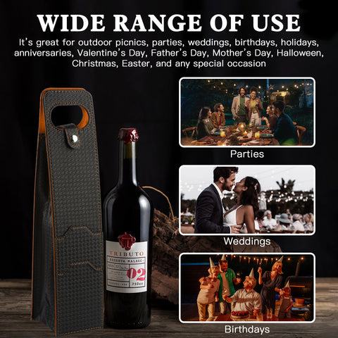 Portable Bottle Wine Gift Bag Champagne Beer Holder for Picnic Party, Christmas