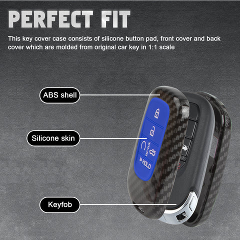 Carbon Style Shell+Silicone Cover Smart Key Fob Case Holder For Honda Civic Accord Pilot CR-V HR-V