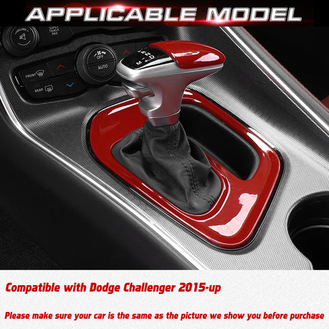 For Dodge Challenger 2015-up Car Interior Gear Shift Media Cover Frame ABS Trim