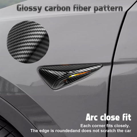 Turn Signal Side Camera Full Protection Cover HW4.0 Compatible with Tesla Model 3 2024/ Model Y 2023.7-2024, 2Pcs Side Marker Indicator Cap Decoration Accessories